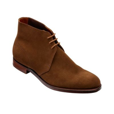 Men's brown color chukka high ankle handmade suede leather lace up formal boots - Thumbnail 5