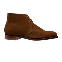 Men's Brown Color Chukka High Ankle Handmade Suede Leather Lace Up Formal Boots - Thumbnail 2