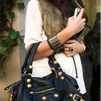 14K Gold & Hematite Plated Lattice Filigree Bracelet  - Thumbnail 3