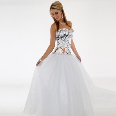 Simple camo wedding dresses cheap sweetheart a line tulle wedding guest dress bridal gowns floor length zipper bridesmaid dress long - Thumbnail 5