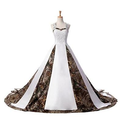  Newest Camouflage Wedding Dresses With Appliques Ball Gown Long Camo Wedding Party Dress Bridal Gowns 