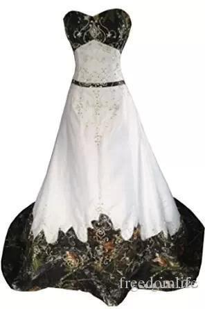 Vintage Camo Wedding Dresses Embroidery A Line Beaded Lace-up Backless Sweetheart Court Train Camo Bridal Gowns Plus Size