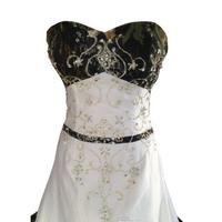 Vintage Camo Wedding Dresses Embroidery A Line Beaded Lace-up Backless Sweetheart Court Train Camo Bridal Gowns Plus Size - Thumbnail 2