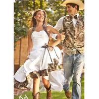 Vintage Country Realtree Camo White Wedding Dresses 2017 Halter Sweep Train Backless A-line Cheap Plus Size Garden Bridal Gowns Custom Made - Thumbnail 1