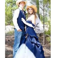 Sweetheart Blue Camo Wedding Dresses 2020 Vintage Garden Country Bridal Dress Lace Up Back Cowboy Wedding Gowns Custom Vestidos De Noiva - Thumbnail 1