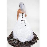 Romantic Camo Wedding Dresses Strapless with Lace up Back Court Train Vestidos De Novia Princesa Fashion Bridal Gowns Custom - Thumbnail 1