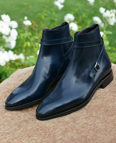 Handmade Men Black jodhpurs boot, Men black ankle leather boots for mens
