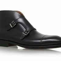 Handmade men black boots, double monk strap boot, men leather boots formal dress - Thumbnail 3