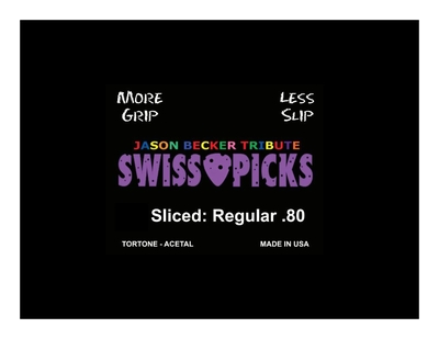 PURPLE ROUND TIP 12 PICKS SLICED REGULAR .80MM