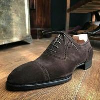 New Handmade men brown suede shoes, dress formal shoes for men, men leather shoe - Thumbnail 3