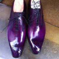 Handmade Purple Patina Whole Cut Oxfords for Men Custom Made Shoes for Men - Thumbnail 3