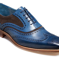 Oxford Two Tone Party Wear Wing Tip Brogues Toe Superior Leather Lace Up Shoes - Thumbnail 3