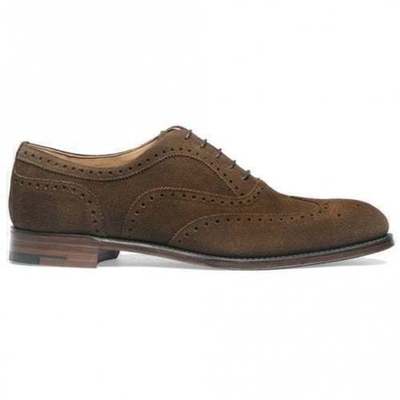 Mens formal shoes handmade brown suede oxford wingtip lace up casual wear shoes