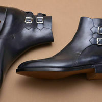 Custom Handmade Men's Elegant 2 Straps Jodhpurs Leather Boot, men fashion - Thumbnail 1