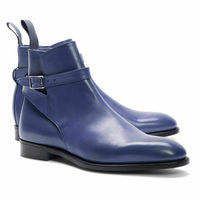 MEN NEW HANDMADE FORMAL LEATHER BOOTS JODHPURS ANKLE HIGH DRESS BOOTS - Thumbnail 1