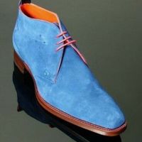 New Men's Suede Chukka Collection Blue Lace Up Casual Boot 2019 - Thumbnail 4