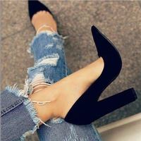 Black Pointed Women Shoes High Heels Party Wedding G9852 - Thumbnail 2