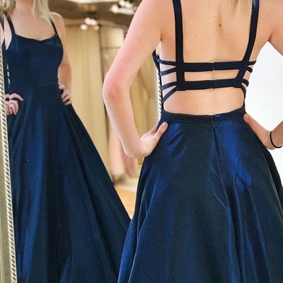 Square dark royal blue long prom dresses under 100 - Thumbnail 5