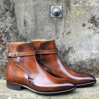 Jodhpurs Ankle Boot, Handmade Brown leather boots, Dress Formal Leather boots
