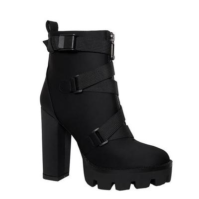 Black Platform Ankle Boots Hot Booties G9520