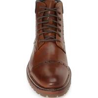  Handmade Mens Fawn Brogue Cap Toe Boots Leather Oxford Shoes - Thumbnail 2