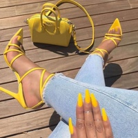 Sandals Summer's New Pointy Fish-tip Ribbon High Heels F6752 - Thumbnail 1