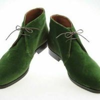 Handmade Stitched Men Classic Chukka Green Suede Ankle Boots - Thumbnail 4