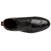 Handmade Mens Leather Shoes Wingtip Dress Black Boots - Thumbnail 2