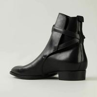 Handmade men black jodhpurs ankle boot, Men ankle high leather boots - Thumbnail 1