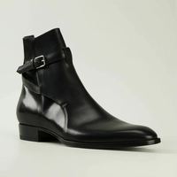 Handmade men black jodhpurs ankle boot, Men ankle high leather boots - Thumbnail 4