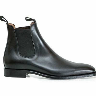New handmade men's fashion black chelsea leather boot, men ankle leather boots - Thumbnail 5