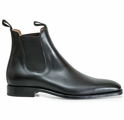 New Handmade Men's fashion Black Chelsea leather boot, Men ankle leather boots