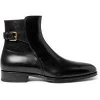 Handmade Leather Jodhpurs handmade round buckle black color men's boots - Thumbnail 1