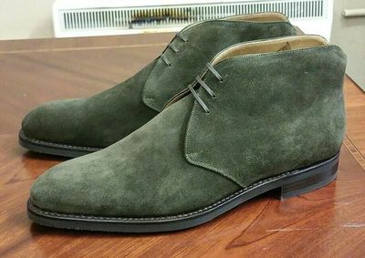 Men's green ankle suede leather Chukka boots, Men dress leather Chukka boots