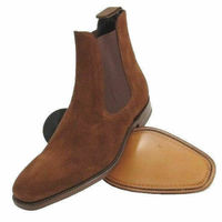 New Handmade Men's Chelsea Suede Leather Boot, High Ankle Boots, Leather Boots - Thumbnail 4