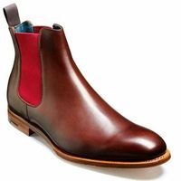 Men's Maroon Red Chelsea Jumper Slip On Leather Natural Color Sole Boots - Thumbnail 1