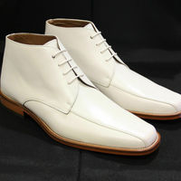 New Handmade Men,s Chukka White Boots, Men Ankle Boots, Men Leather Boots - Thumbnail 3