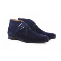 MEN HANDMADE BLUE BUCKLE CHUKKA BOOTS LEATHER BOOTS MEN'S - Thumbnail 4
