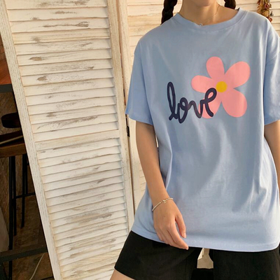 Love flower print tee