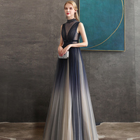 Unique tulle beads long prom dress - Thumbnail 1