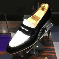Handmade two tone spectator Shoes Men black and white leather dress oxford shoes - Thumbnail 4