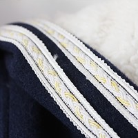 Fresh Navy Wind Lapel Woolen Coat - Thumbnail 2
