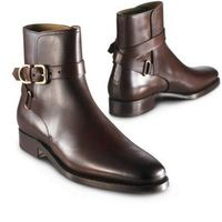 Dark Brown Jodhpurs Boot Men's Fashion Brown Leather Jodhpurs Strap Buckle - Thumbnail 4