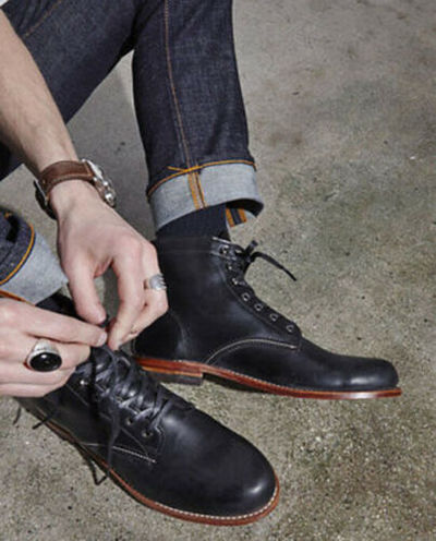 Handmade black ankle leather boots, Men lace up boots, Stylish casual ankle boot