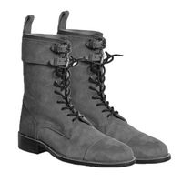 Handmade Men's Beige Suede Long Lace up Boots, Men Ankle Boots 2 PAIR HOT SALE - Thumbnail 2
