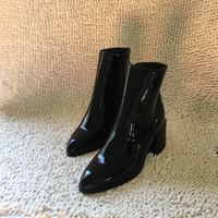 Winter New Patent Leather Boots Martin Boots High-heeled Knight Boots Black G6751 - Thumbnail 3
