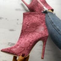 Women's Boots European and American Pointed-toe Sexy Stiletto Snakeskin High-heeled Boots F6875 - Thumbnail 1