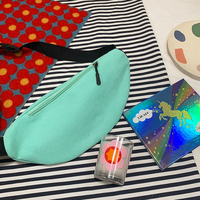 Colorful Flower Embroidered Canvas Bag Fanny Pack - Thumbnail 3