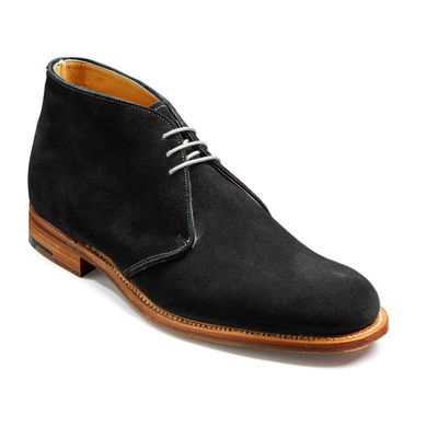 Men's handmade black half ankle high suede chukka lace up stylish boots