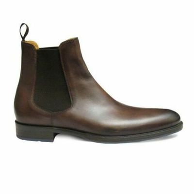 Handmade chelsea boots, brown ankle high leather boots - Thumbnail 3